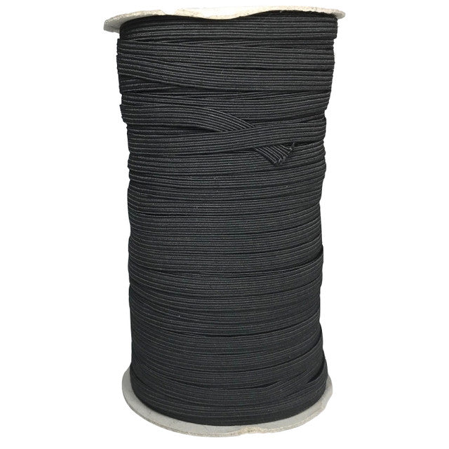 8 cord Elastic Black SC20 - 7mm x 100mtr roll