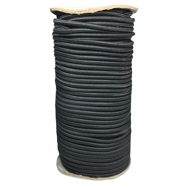 1 cord Round Shock Cord Elastic Black SC342 - 3.5mm x 50mtr roll