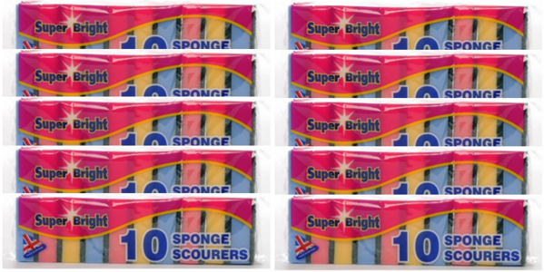 10 x Sponge Scourers (Pack of 10)
