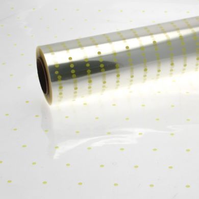 Yellow Dot Cellophane Roll 80cm x 100 metres