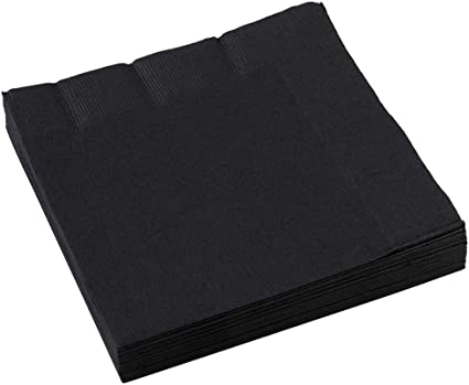 33cm 2-ply Black Luncheon Napkins (Pack of 20)