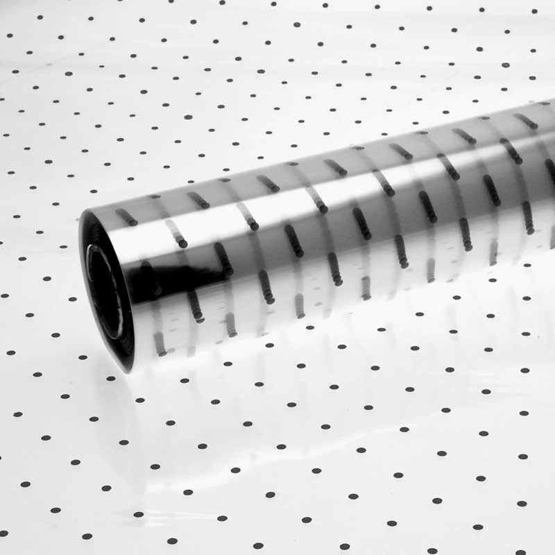 Black Dot Cellophane Roll 80cm x 100 metres