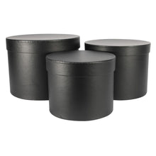 Load image into Gallery viewer, Black Round Hat Box (Set of 3 boxes)
