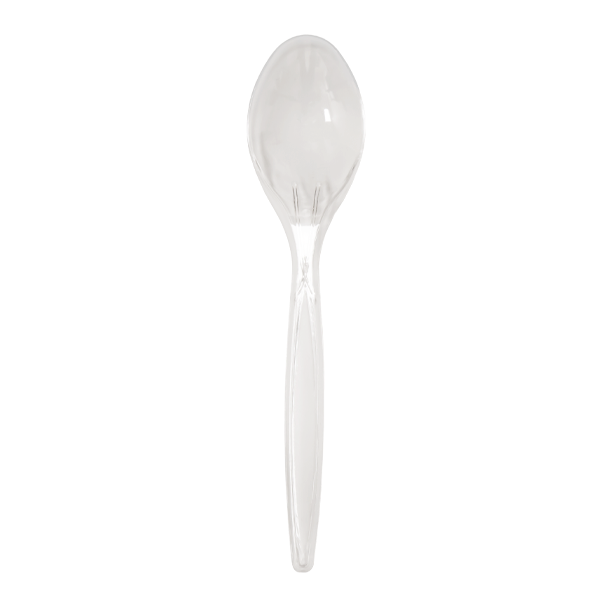 Clear Plastic Reusable 15cm Tea Spoons (Pack of 50)
