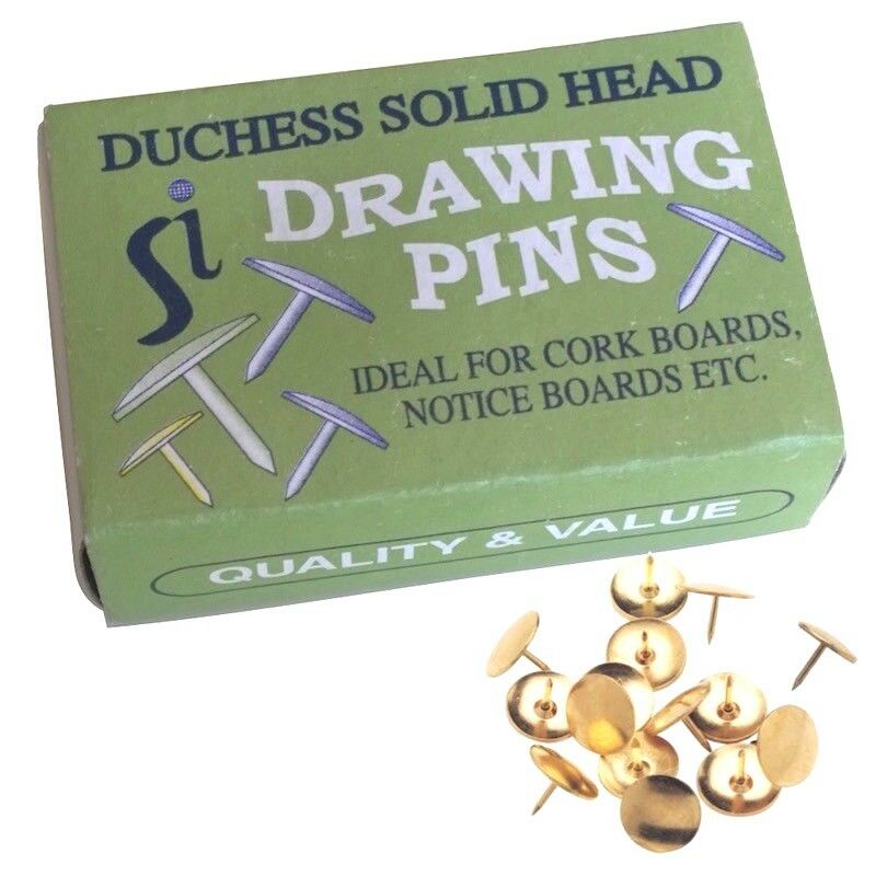Solid Head Brass Drawing Pins Bulk Box (48 inners) CLEARANCE!!