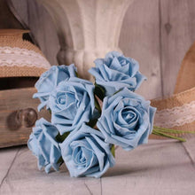 Load image into Gallery viewer, China Blue Artificial Foam Tea Rose 6.5cm (Bunch of 6)
