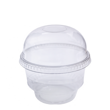 Load image into Gallery viewer, 6oz Clear Reusable Ice Cream Tubs with Domed Lids No Hole (Set of 100pcs)
