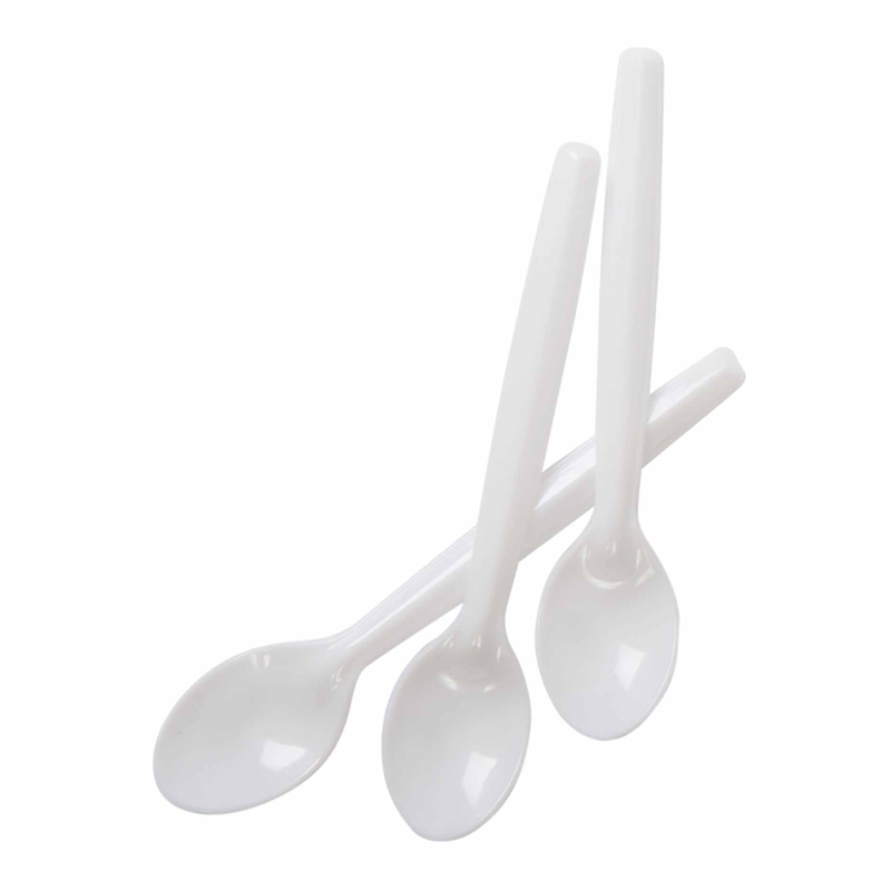 Mini White Reusable Spoons 11cm (Pack of 100)