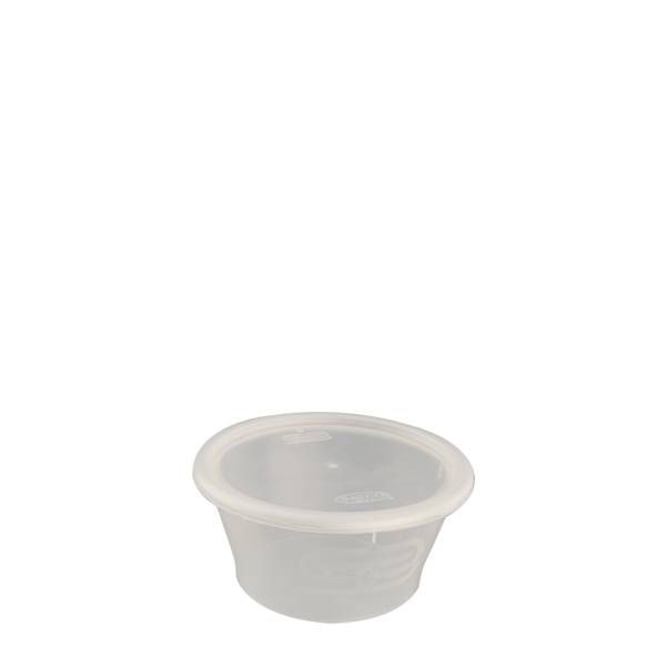 2oz Round Heavy Duty Reusable Plastic Containers (Pack of 50pcs)