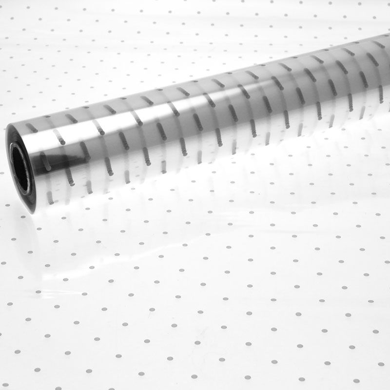 Silver Dot Cellophane Roll 80cm x 100 metres