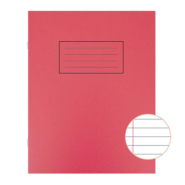 10 x A5 Exercise Books Red Cover 229x178mm