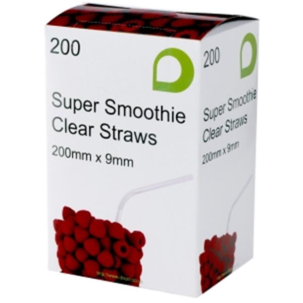9mm Super Smoothie Reusable Clear Milkshake Straws