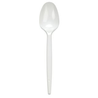 White Plastic Reusable Spoons 
